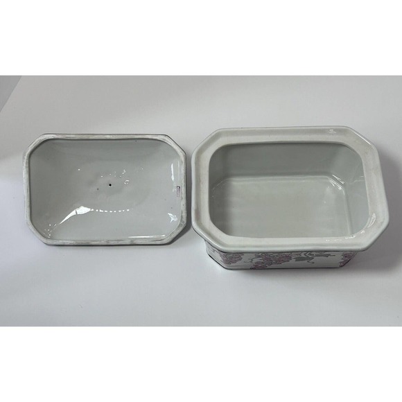 Andrea By Sadek Hand Painted Flowers Porcelain Box With Lid Made In China - Picture 5 of 12